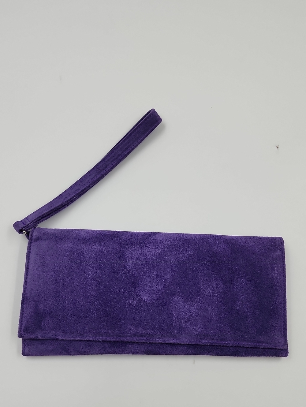 NWOT Rossella Vittorio Uno Alla Volta Purple Suede Wristlet Clutch Bag Italy